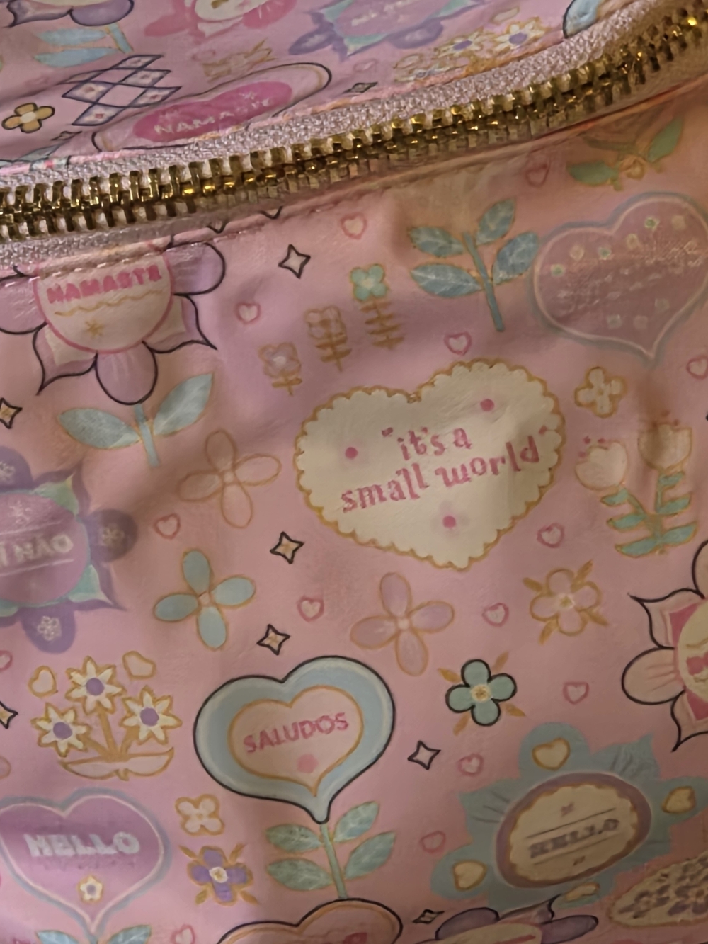 Stoney Clover Lane Disney Parks Small World Pink Floral Patterned Belt Bag - Picture 2 of 7